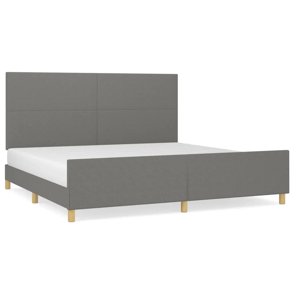 Letto matrimoniale | Letto per adulti | Giroletto senza Materasso Grigio Scuro 200x200 cm Tessuto