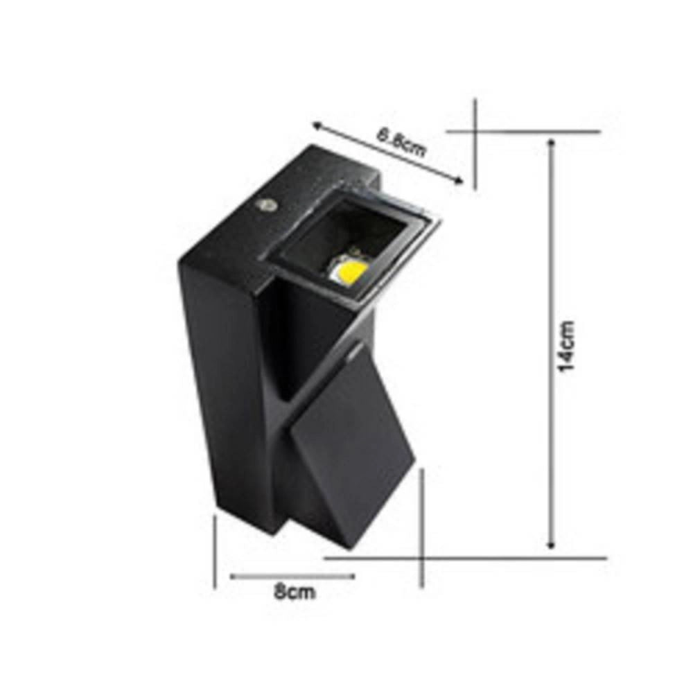 Trade Shop - Applique Doppia Emissione 10 Watt Nero Per Esterno Luce Fredda Calda Ip65 Es04 - -bianco Caldo      -