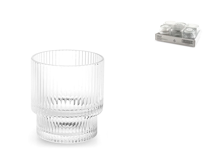 Set sei bicchieri epoque in vetro trasparente 34 cl