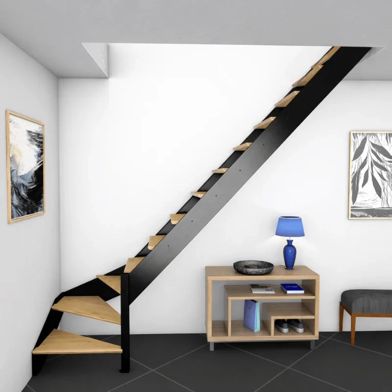 SPECTRA - Scala diritta a Œ con LED integrati, nera