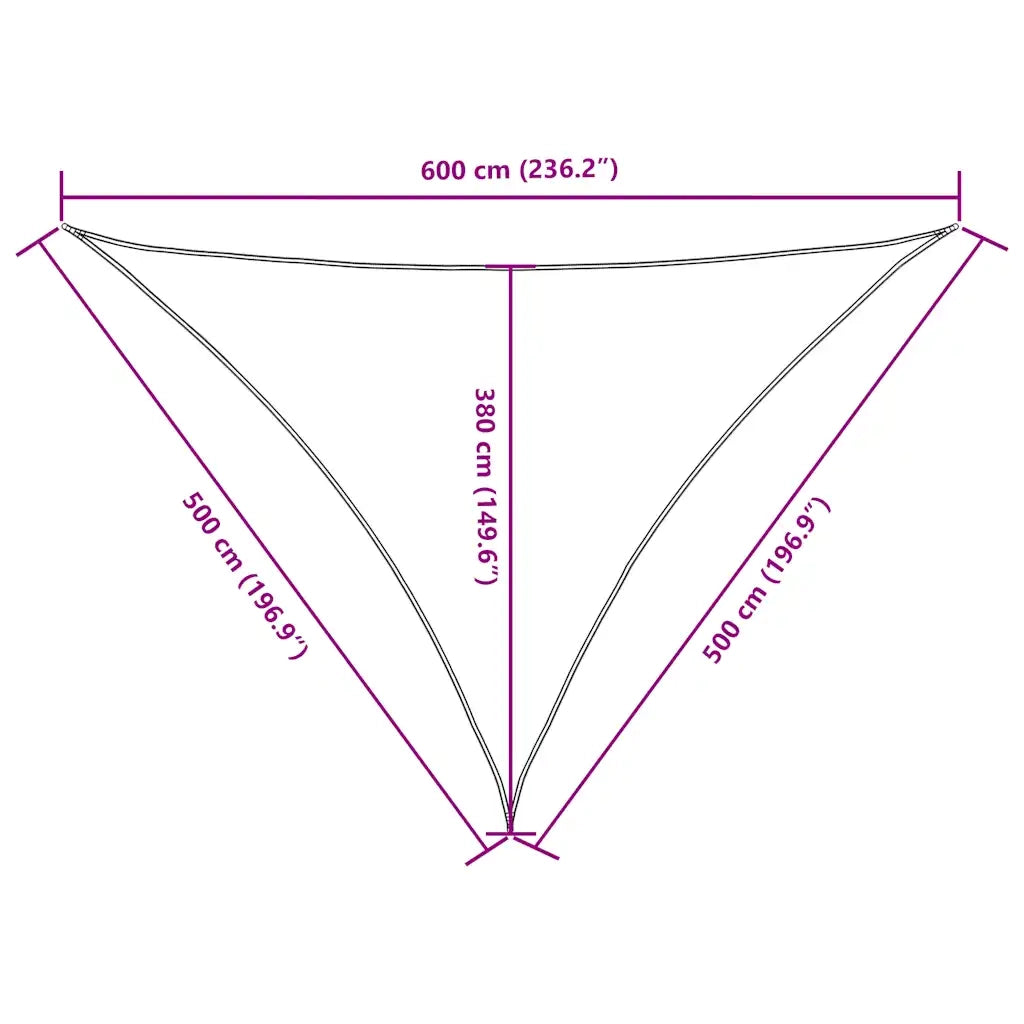 Parasole a Vela Oxford Triangolare 5x5x6 m Blu 135568