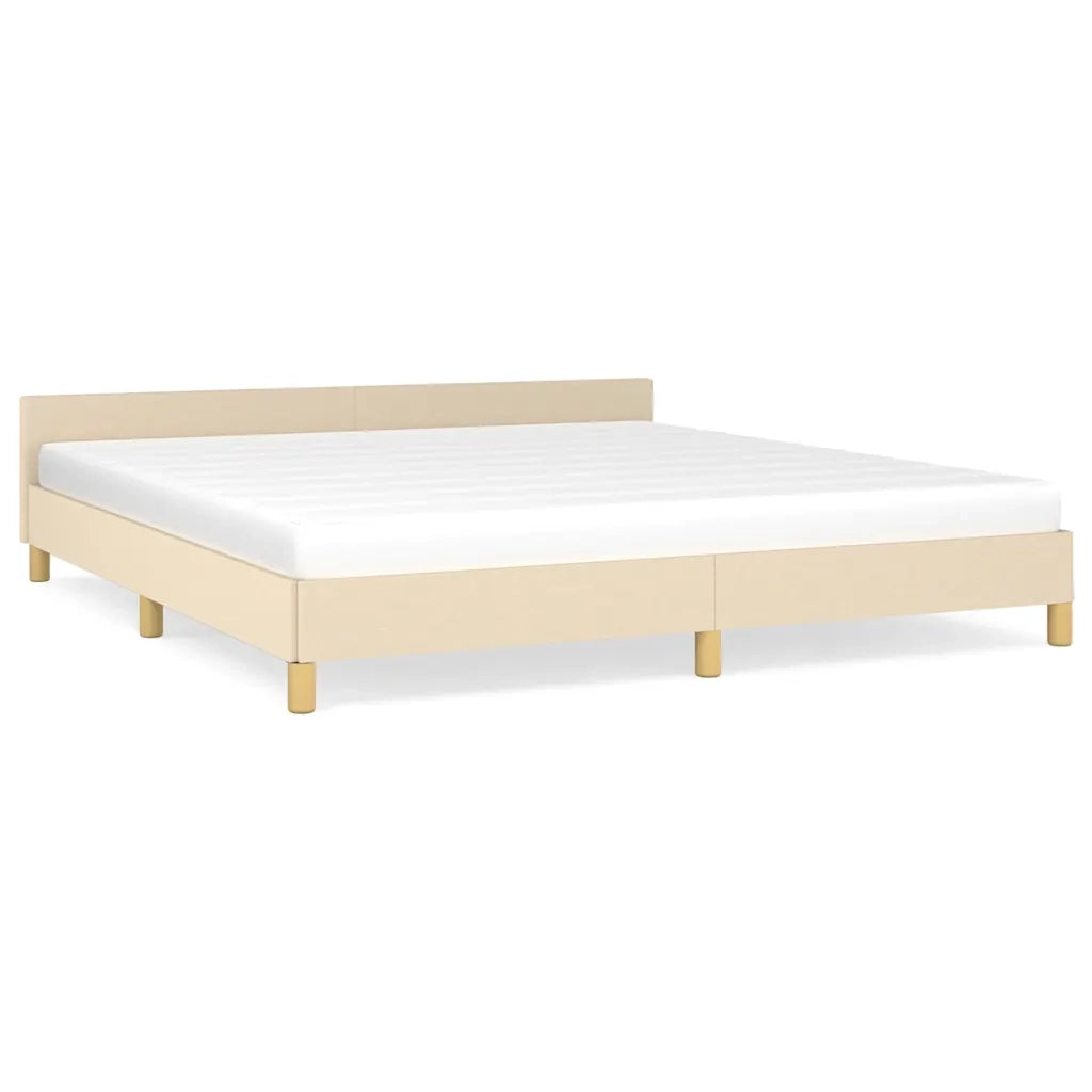 Letto matrimoniale | Letto per adulti | Giroletto senza Materasso Crema 160x200 cm in Tessuto
