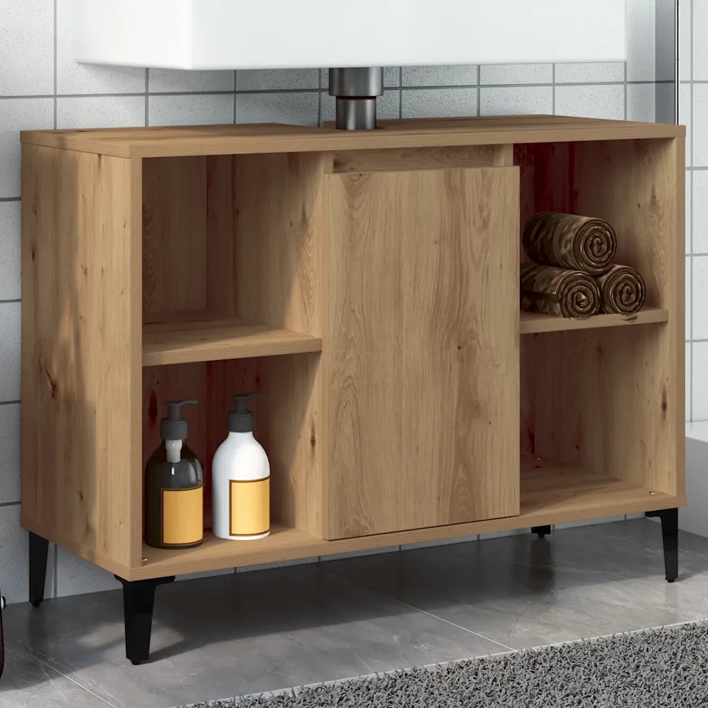 vidaXL Mobile Lavabo Rovere Artigianale 80x33x60 cm Legno Multistrato
