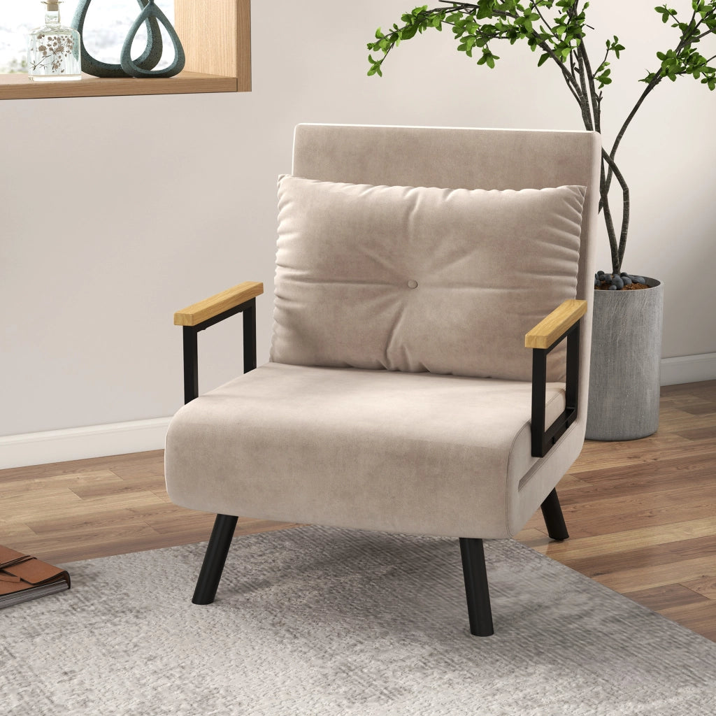 Poltrona Relax ¨C Minimal ¨C Tessuto Nero e Naturale