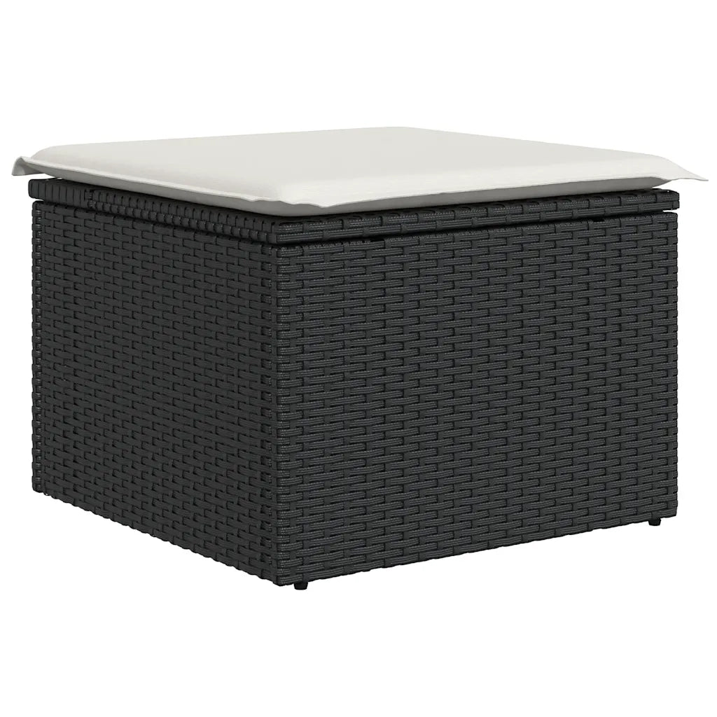 Set Divani da Giardino 11 pz con Cuscini in Polyrattan Nero 3256742