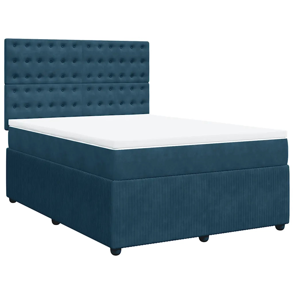 Giroletto a Molle con Materasso Blu 140x190 cm in Velluto 3294650