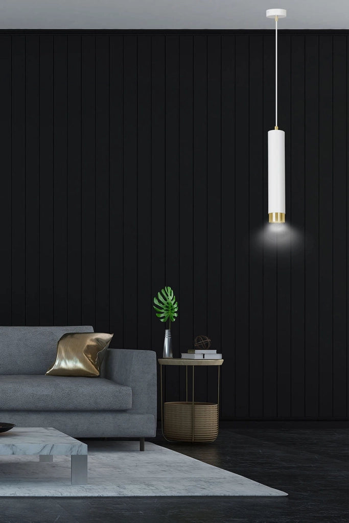 Lampada sospensione Emibig KIBO bianco oro GU10 Ø8cm