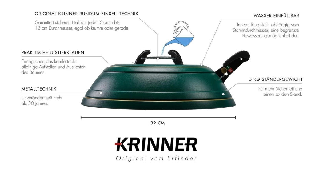 Krinner 94001 Vario Classic Supporto per Albero di Natale fino a 236 cm Diametro Base 39 cm colore Verde