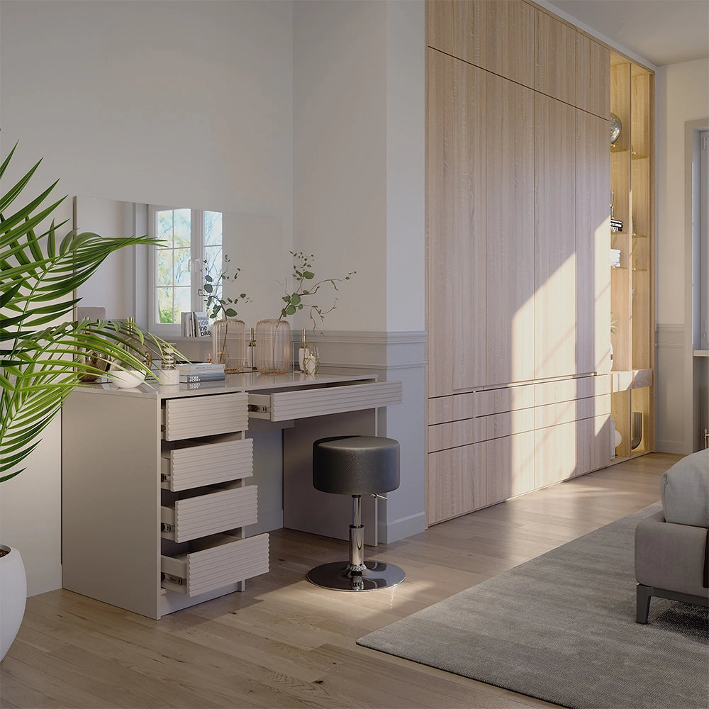 Vicco Tavolino da toilette Cachemire 120 cm con specchio e sgabello