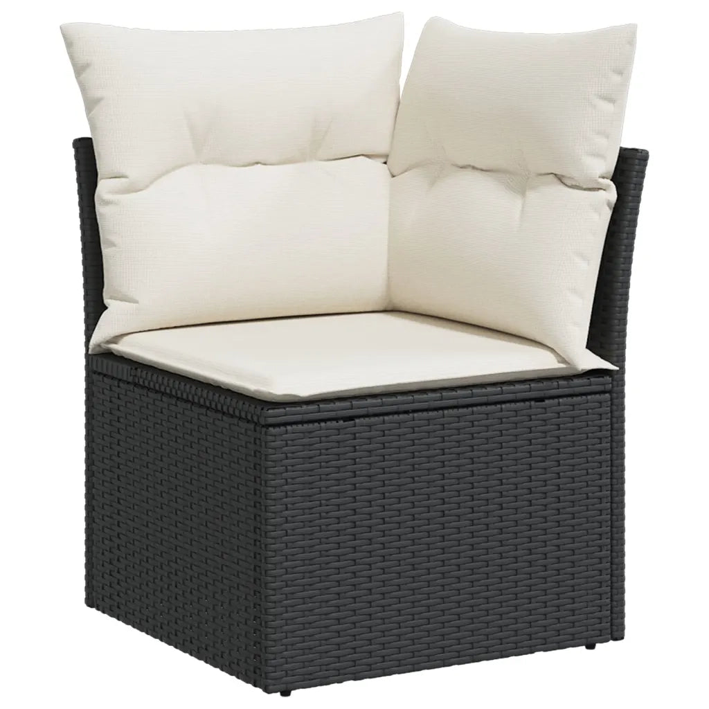 Set Divani da Giardino 11 pz con Cuscini in Polyrattan Nero 3224733