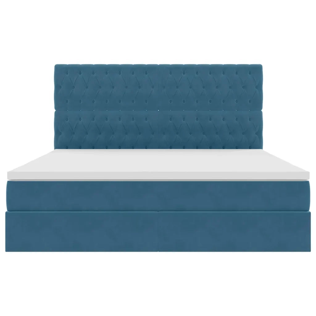 Letto con contenitore e materasso Blu Scuro 160 x 200 cm