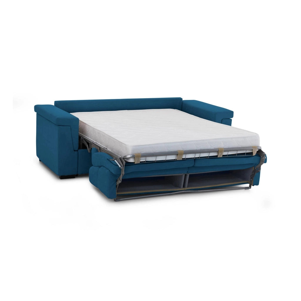 Rigolato, Divano Letto 2 Posti Sfoderabile Made in Italy, 185x95 cm blu