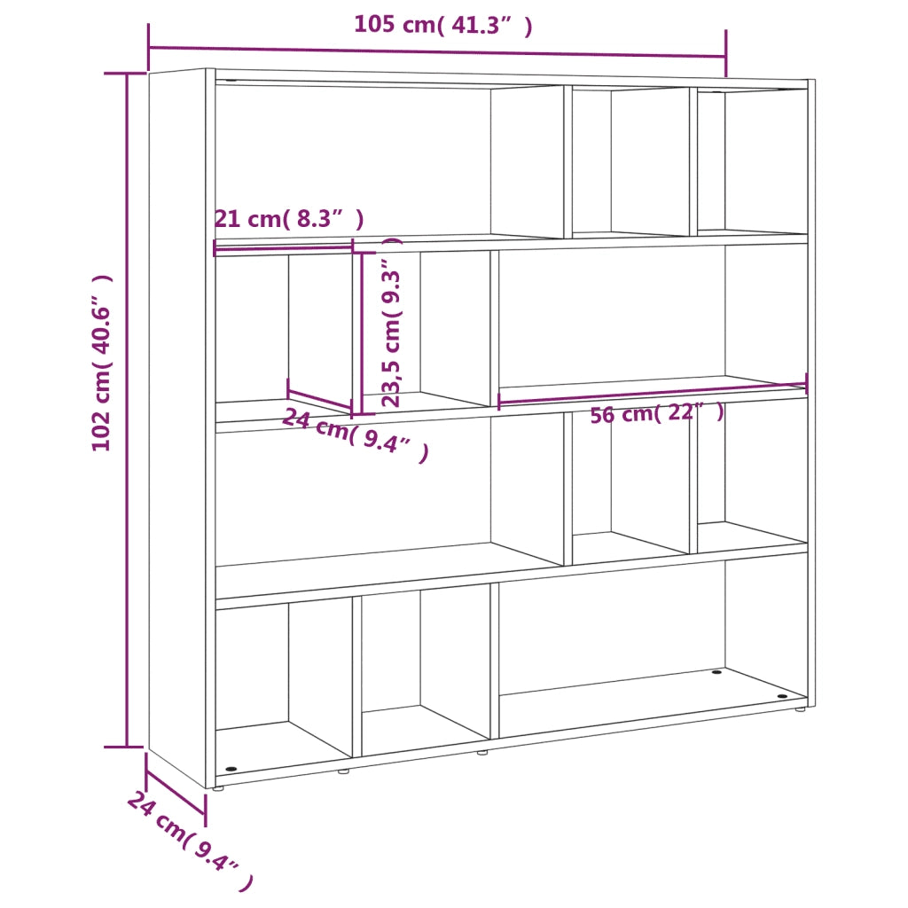 Libreria/Divisorio Ambienti | Divider per stanze | Paravento Bianco 105x24x102 cm