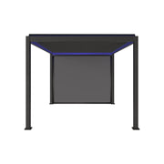 Pergola bioclimatica 3x4m motorizzata in alluminio led + 1 tenda 3m,