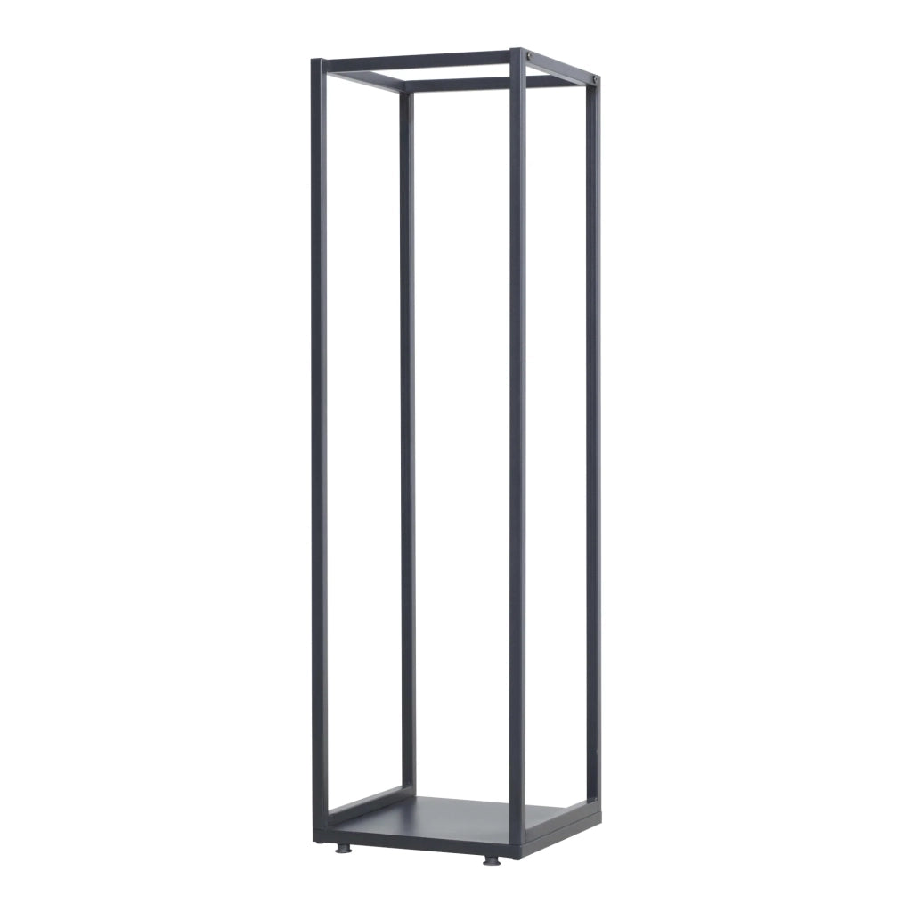 Portalegna per uso interno/esterno portalegna di design supporto per la conservazione della legna da ardere 35 x 35 x 120 cm acciaio laccato nero 03_0006294