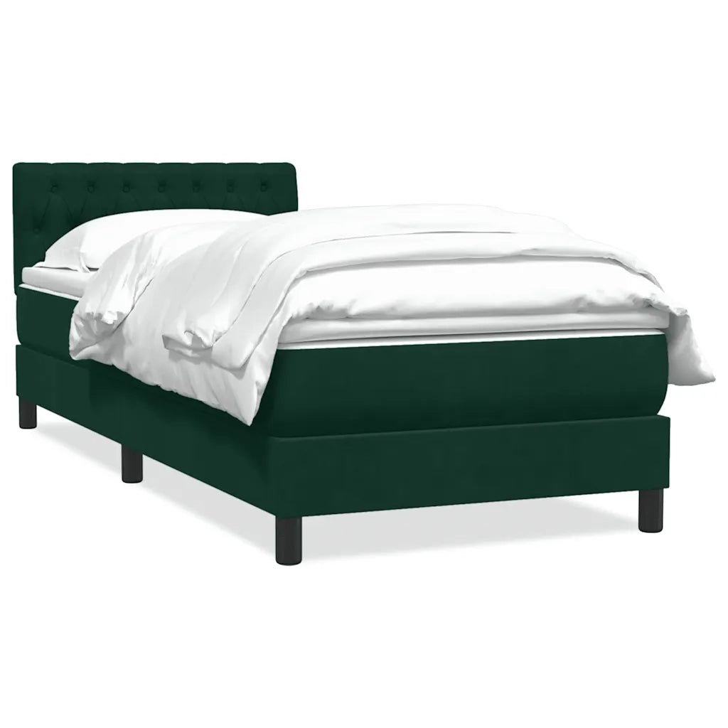 Giroletto a Molle con Materasso Verde Scuro 80x220 cm Velluto 3316524