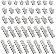 Chiusure 100 pezzi - Clip per anelli - Acciaio inossidabile - Creazione di gioielli - Riparazione di bracciali - Argentato - Adatto per perle