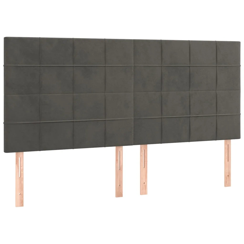 Letto a Molle con Materasso e LED Grigio Scuro 160x200 cm 3136132