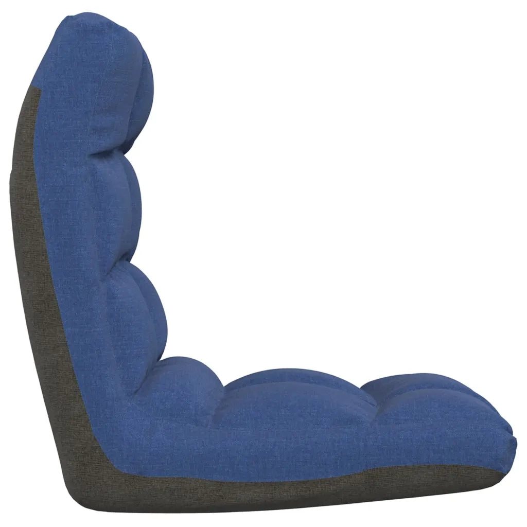 Sedia a Sdraio da Terra Pieghevole Blu in Tessuto 336588