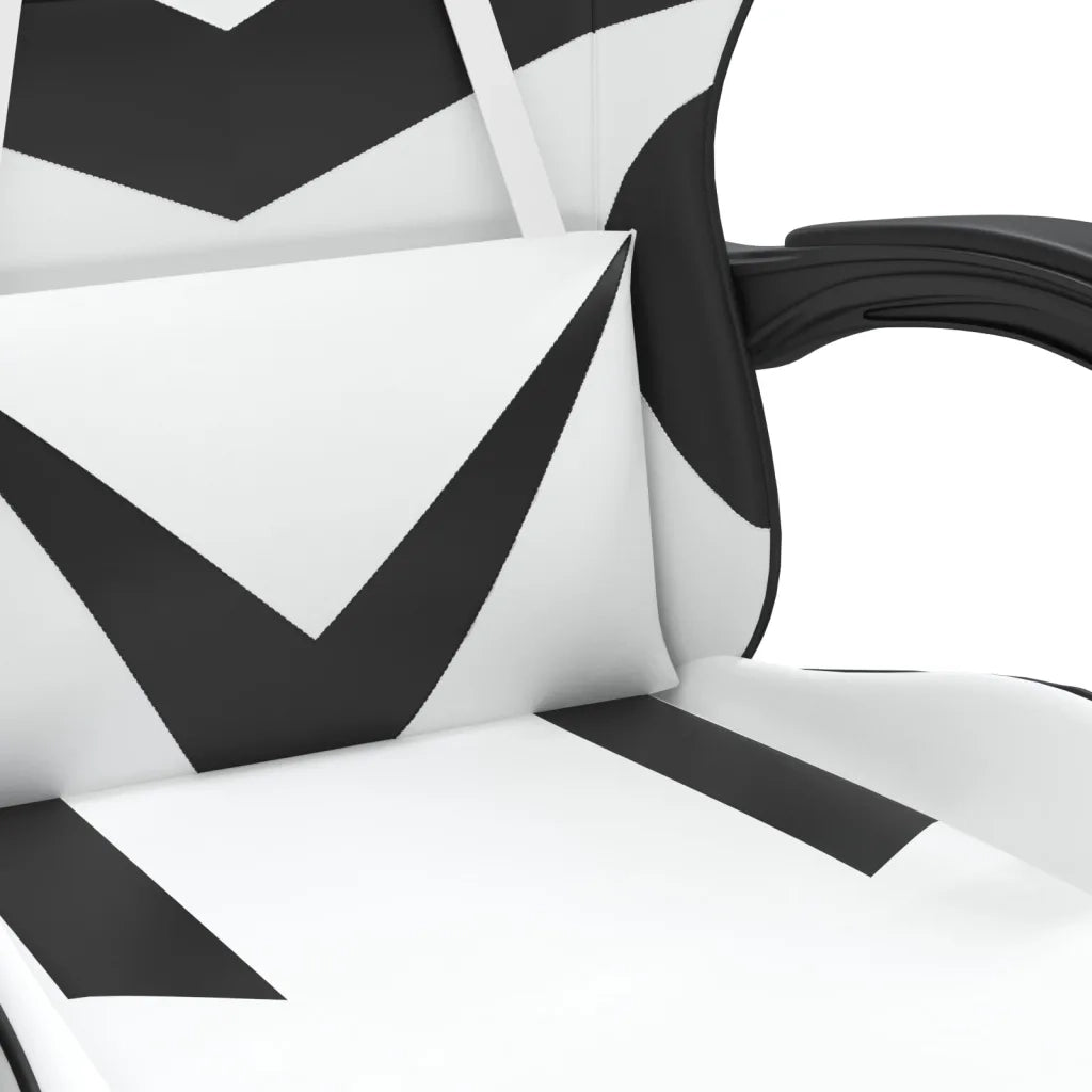 Sedia da Gaming Girevole Bianco e Nero in Similpelle 349553