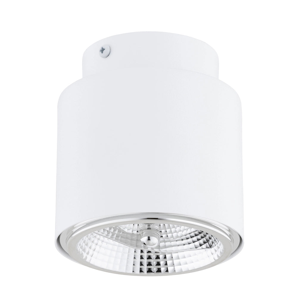 Plafoniera Moderna 1 Luce Faretto Ptah In Acciaio Bianco