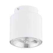 Plafoniera Moderna 1 Luce Faretto Ptah In Acciaio Bianco