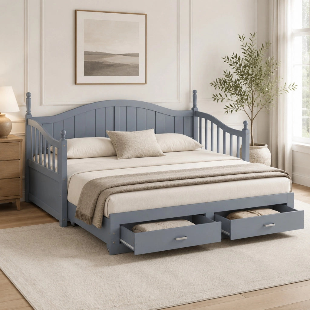 DIVANO LETTO Estraibile 90/180x190 cm Legno Grigio