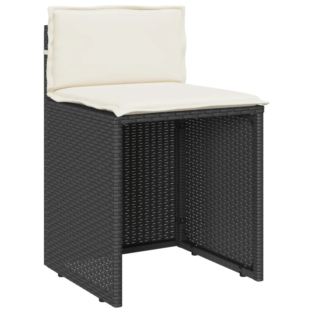 Set da Bistrò 3 pz con Cuscini Nero in Polyrattan 4003869