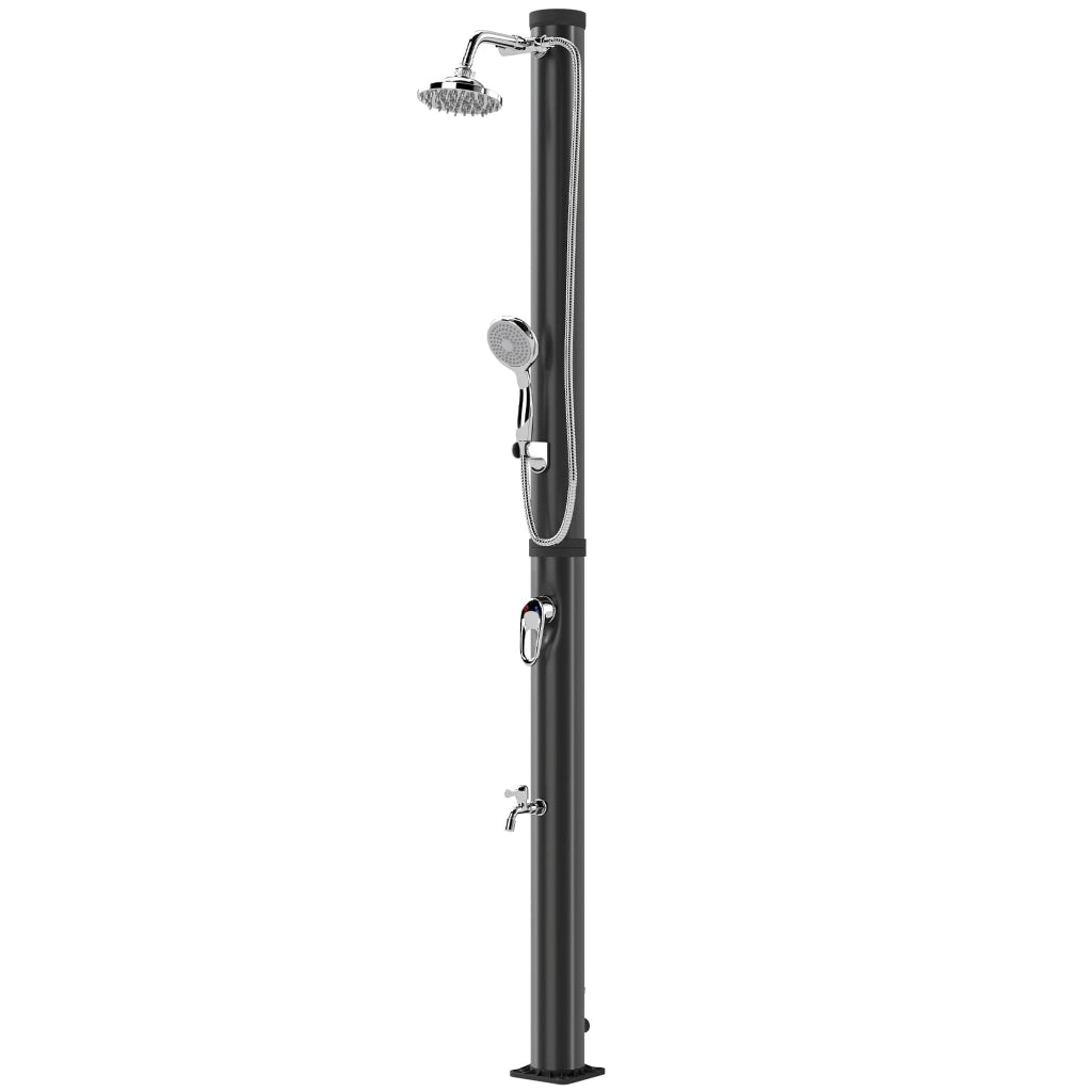 Doccia Solare da Giardino 20L con Rubinetto e Mano ¨C Minimal ¨C Nero