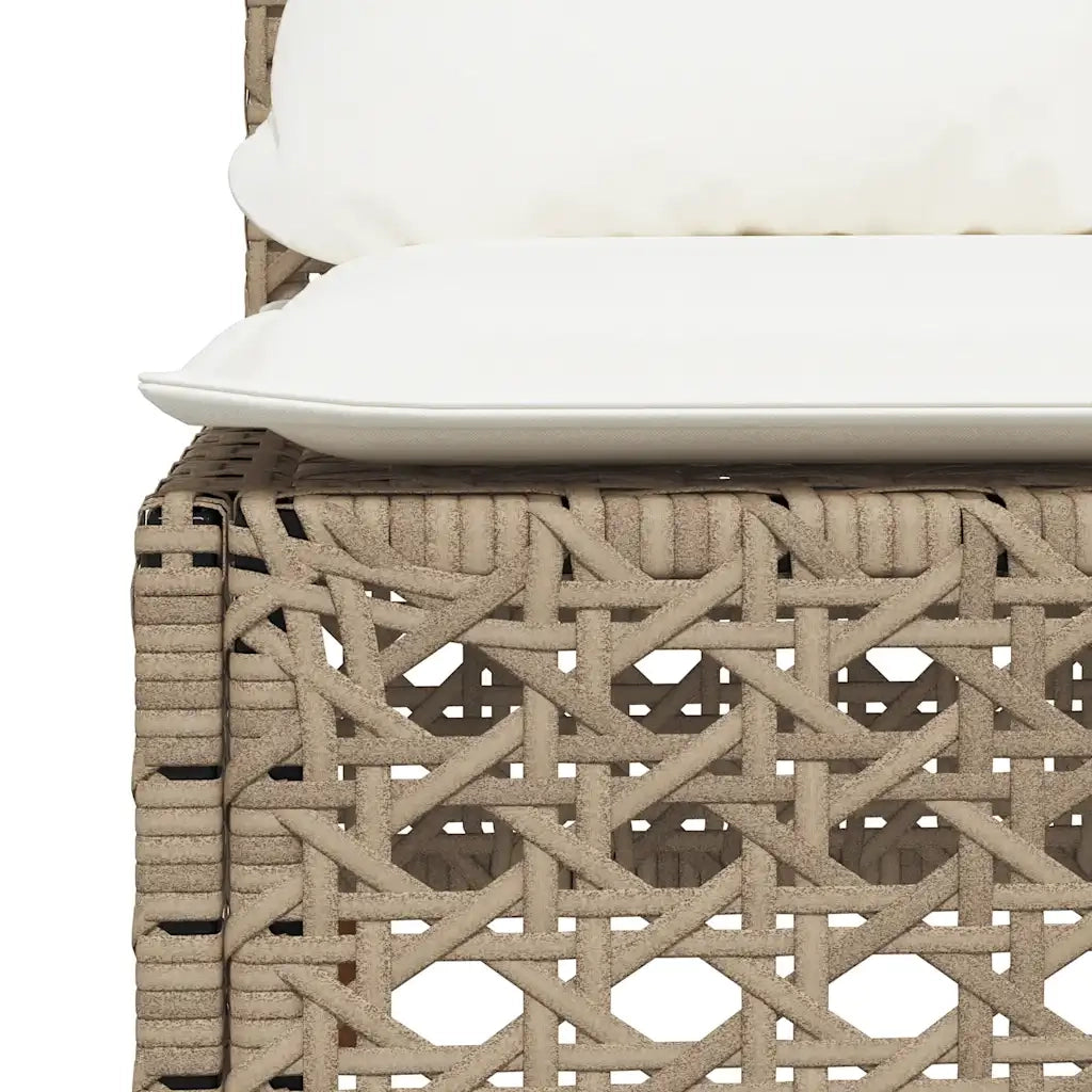 Set Divano da Giardino 6 pz con Cuscini Beige in Polyrattan