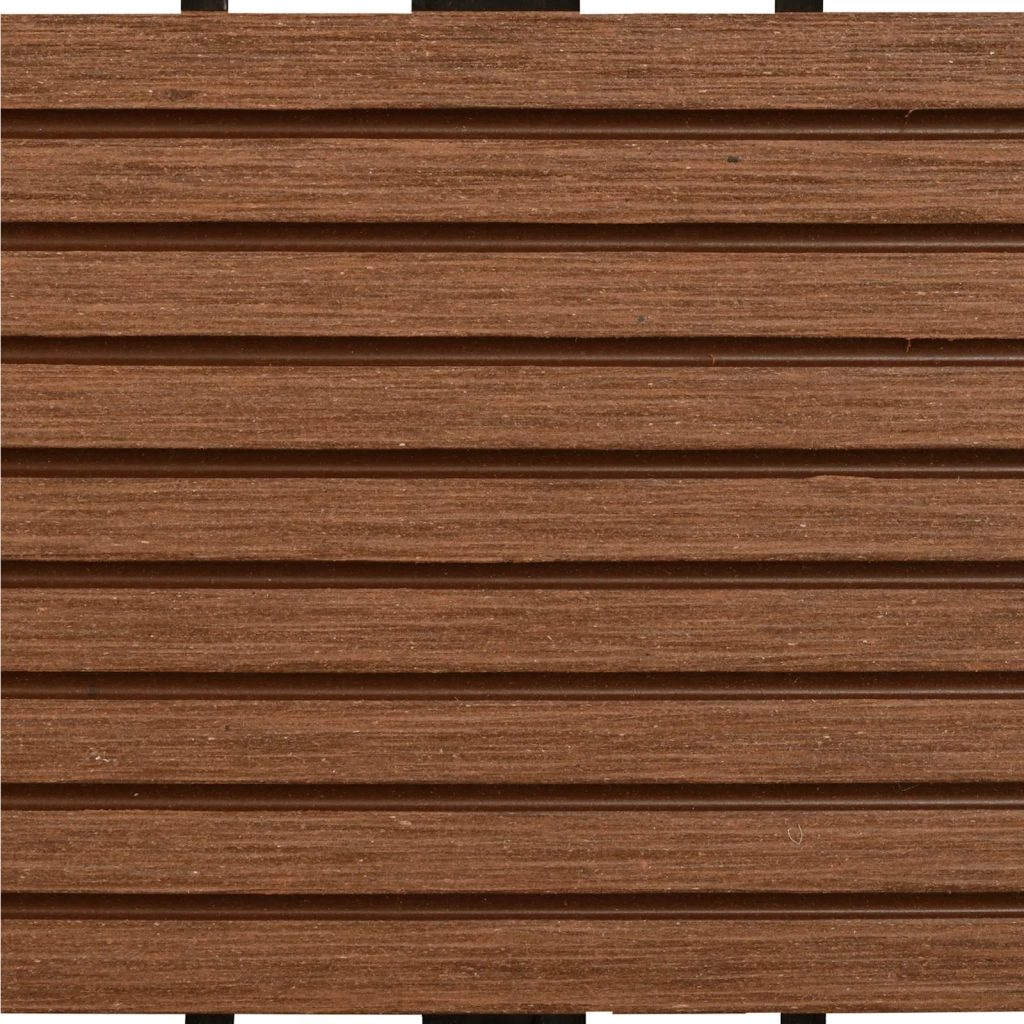 Piastrella per Decking 11 pz Marrone 30 x 30 cm WPC CFW2098069