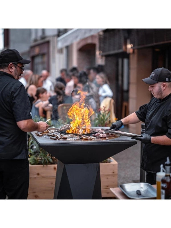 Braciere da giardino, Barbecue con griglia con foro per wok in acciaio - G1 Basic grafite