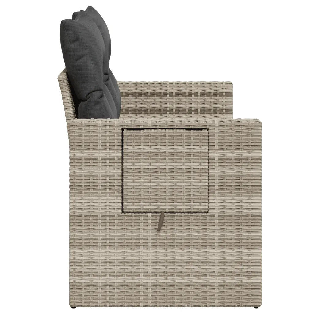 Divano da Giardino con Cuscini 2 Posti-Sofa da Giardino-Divano da esterno Grigio Chiaro Polyrattan 899718