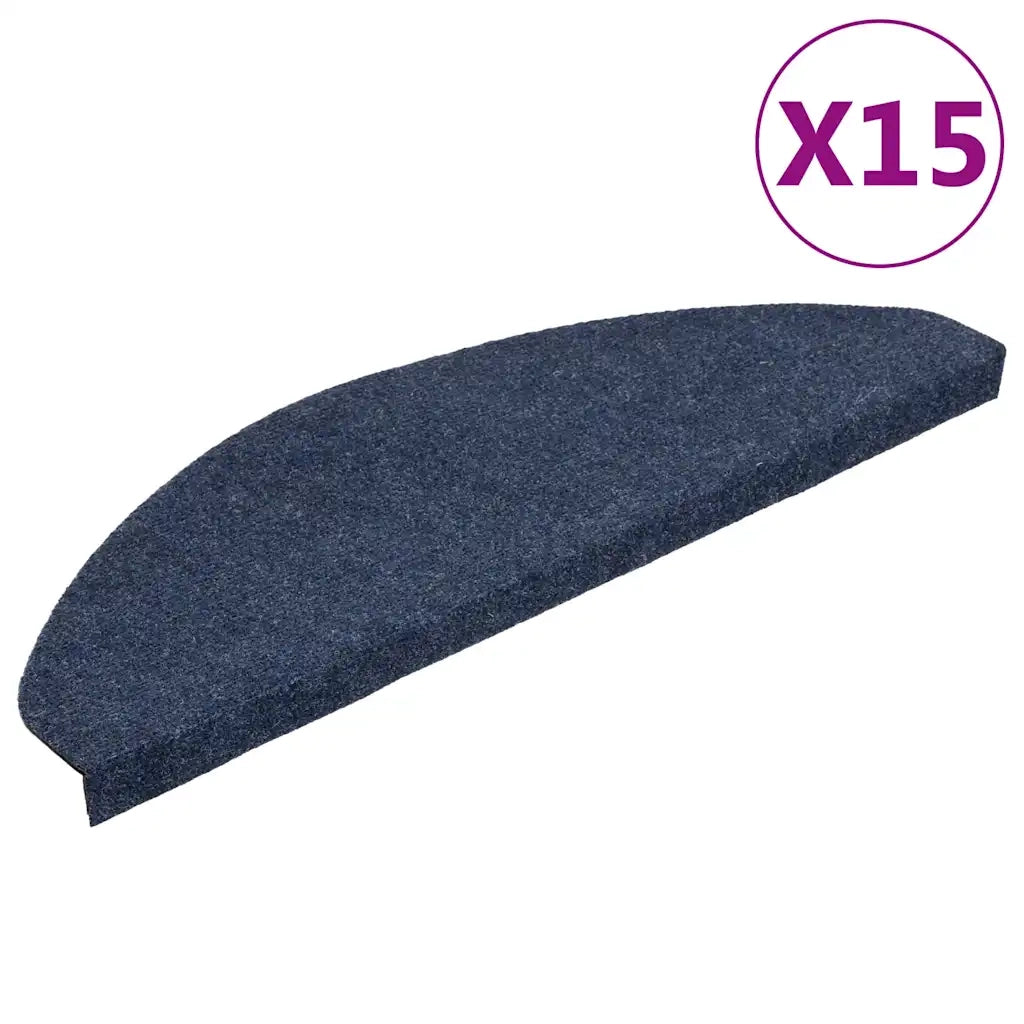 Tappetini Autoadesivi per Scale 15 pz 65x22,5x3,5 cm Blu 136399