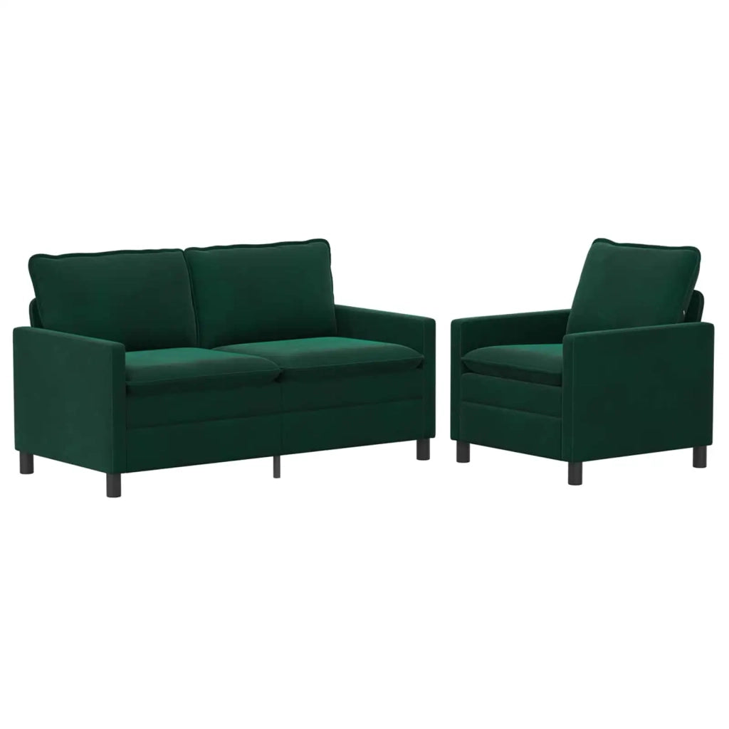 Set di divani 2 pcs Verde Scuro Velluto 3417069