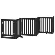 Cancello per Cani Porta Pieghevole Nero 6 Pannelli 300cm Pioppo CFW4070541