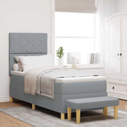 Letto a molle con testiera Grigio chiaro 200 x 80 cm Tessuto 3344331