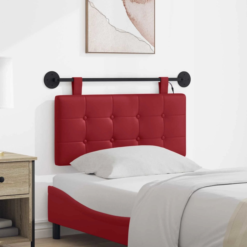 Testiera | Testata sospesa Con luce LED Rosso Vino Similpelle