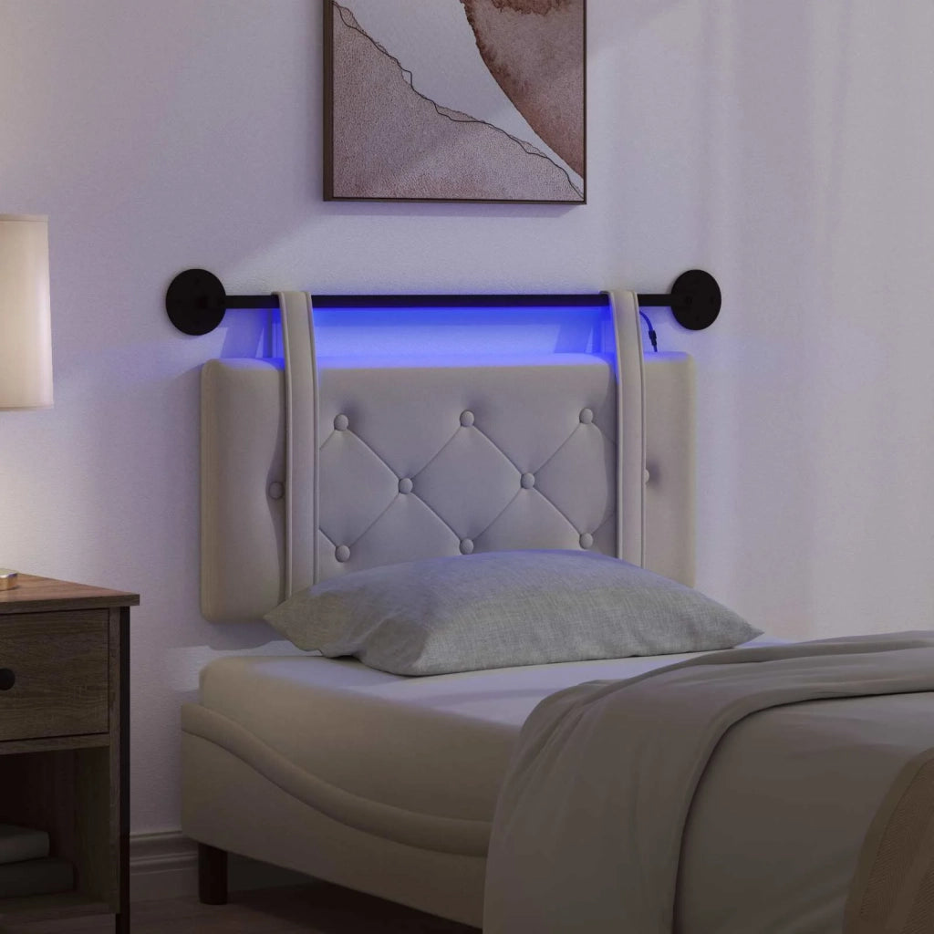 Testiera sospesa Con luce LED Crema Similpelle 3424071