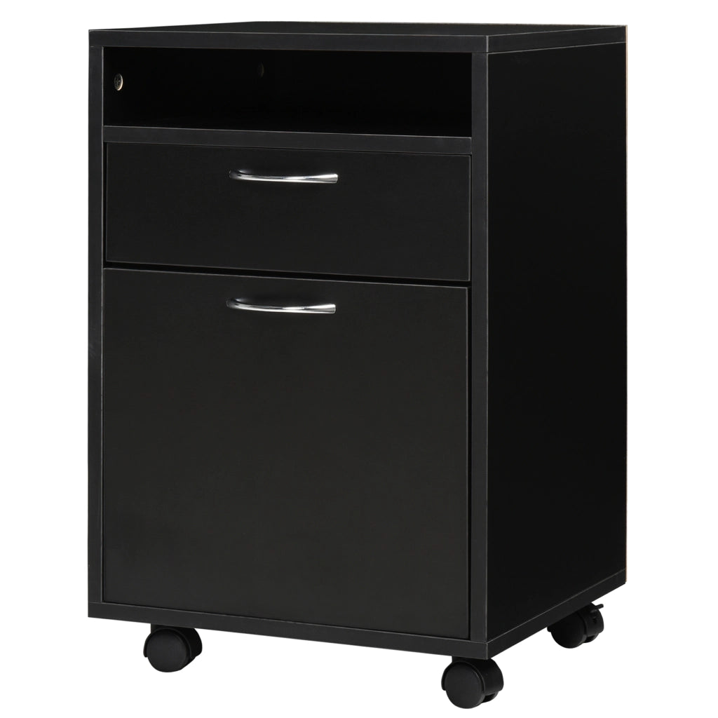 Scrivania con cassettiera ¨C Minimal ¨C Nero, Multistrato, 120x60x75 cm