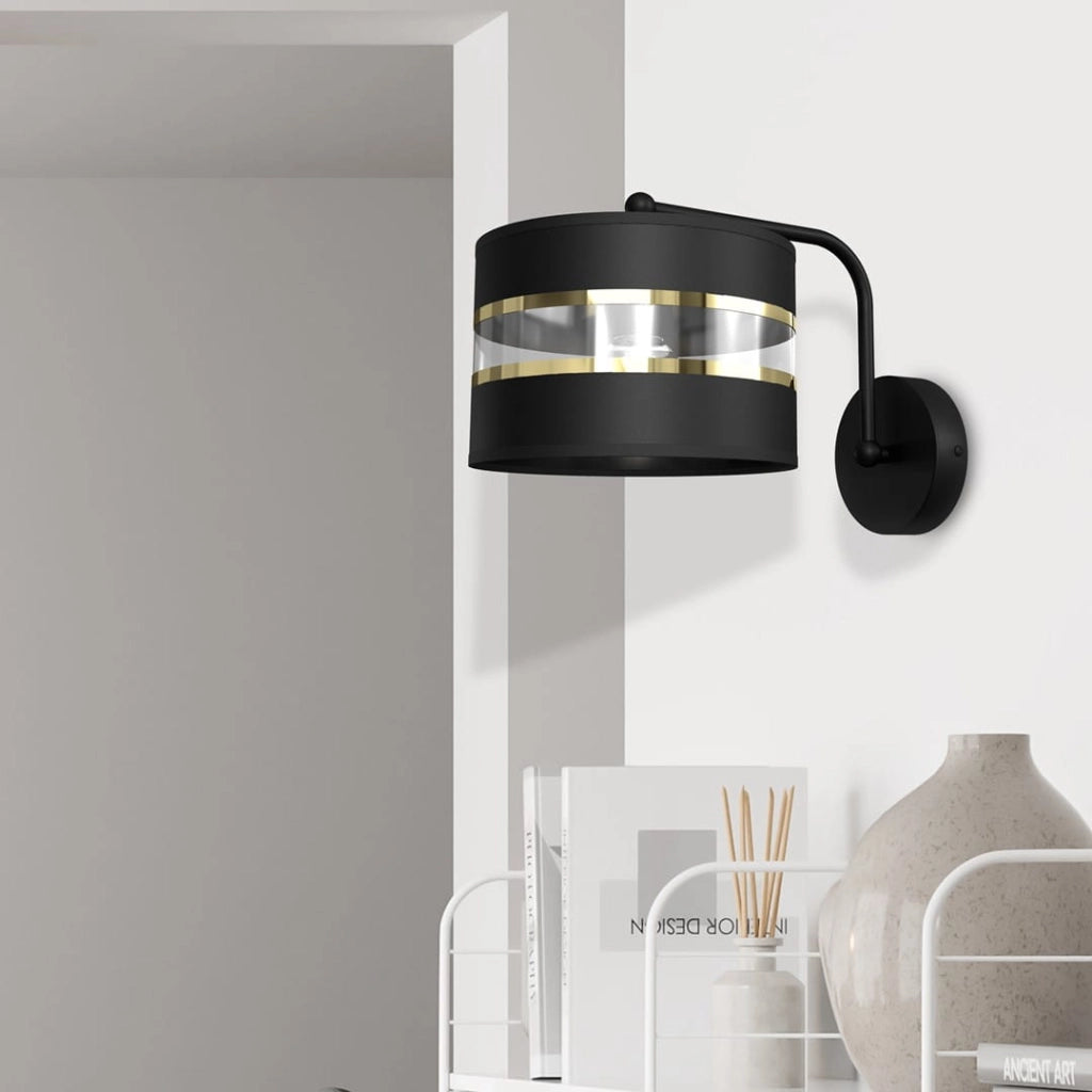 Applique da parete Ultimo nero/oro 1xE27 60W Milagro