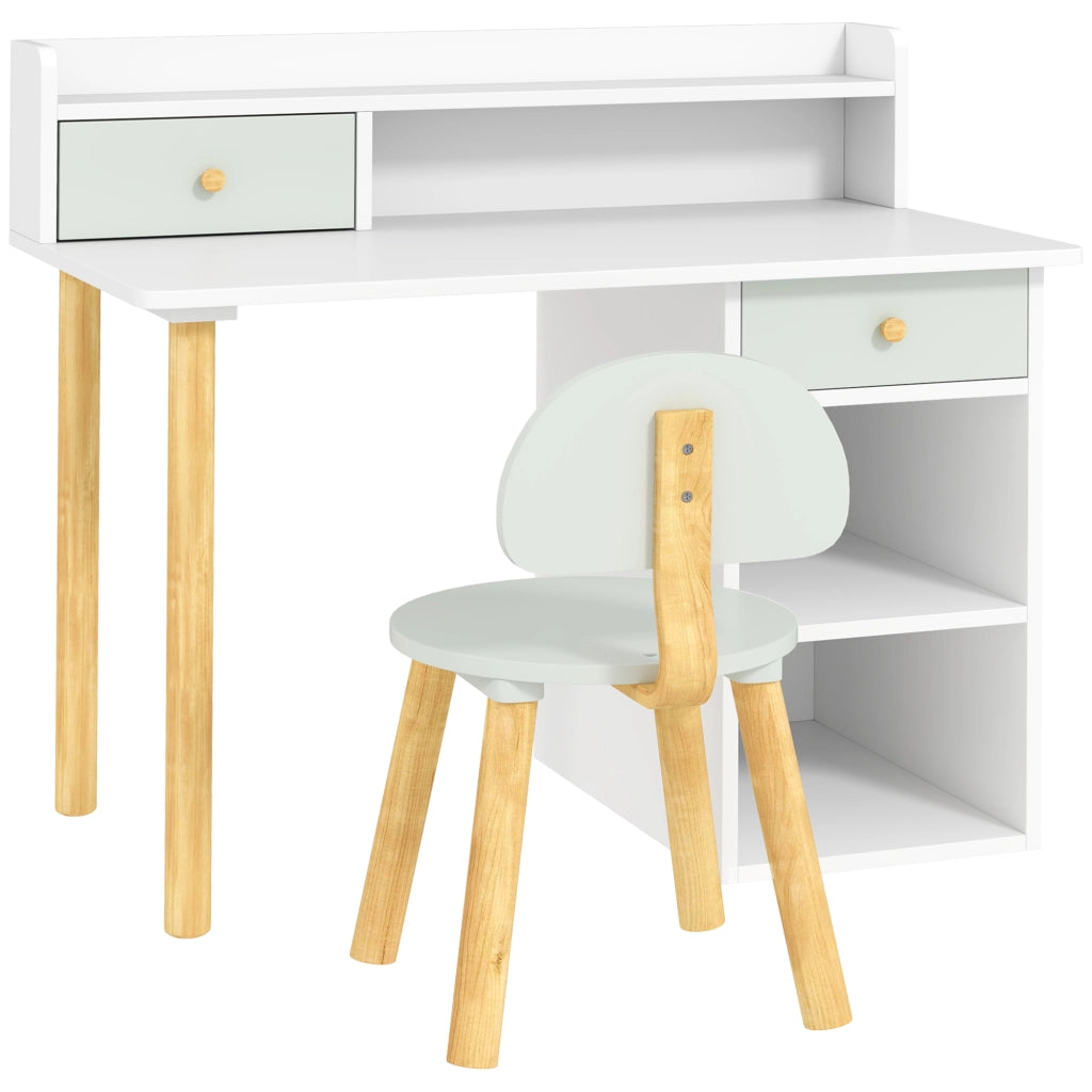 Scrivania Bambini con Sedia ¨C Minimal ¨C Verde 85x48x73 cm