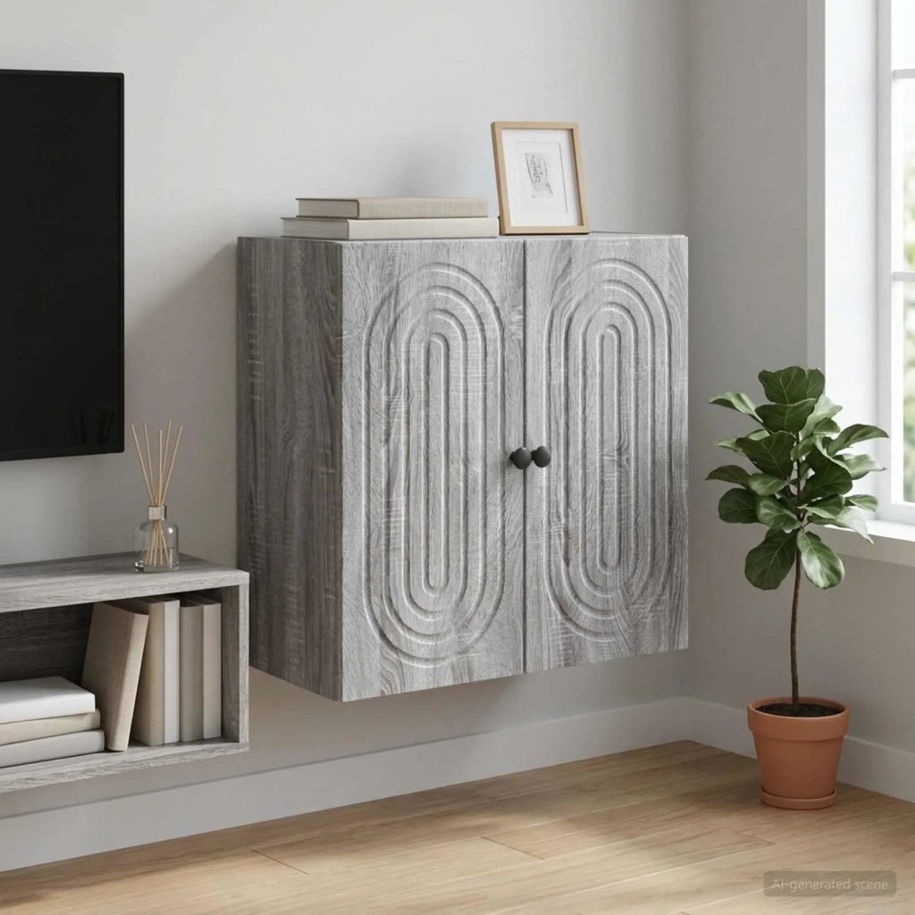 Mobiletto a muro Sonoma grigio 59 x 31 x 60 cm 898071