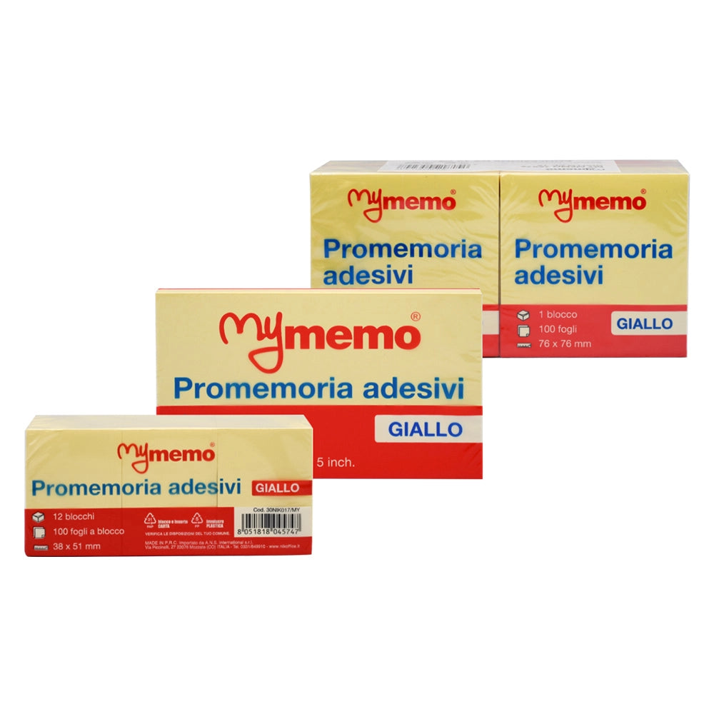 BLOCCO ADESIVO 'MY MEMO' giallo - mm 76 x 76  - BricoGo