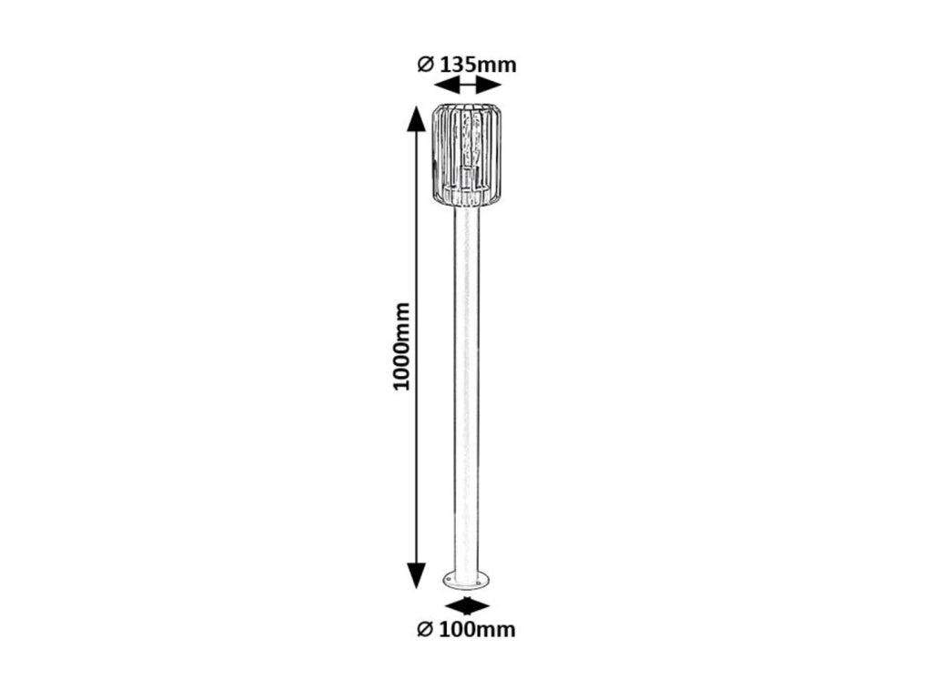 Lampada giardino paletto industriale nera 100cm E27 IP44 Tarpa