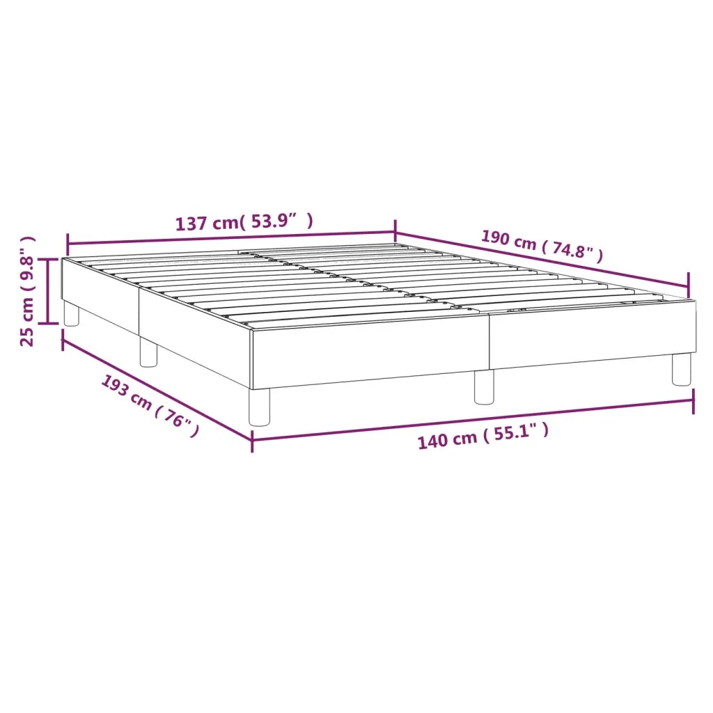 Struttura Letto a Rete a Molle Nero 140x190 cm in Tessuto 3120510