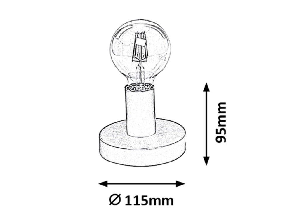Lampada da tavolo industriale nera E27 Bowie Rabalux