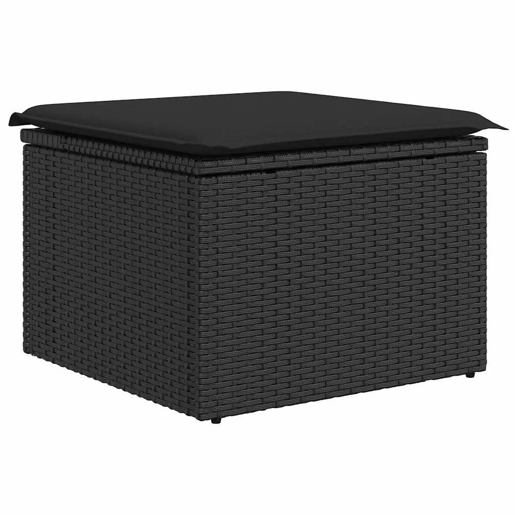 Set Divano da Giardino con cuscino 6 pcs Nero polyrattan 3347173