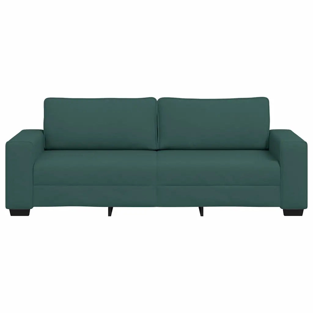 Divano a 3 Posti Verde Scuro 220x77x82 cm in Tessuto 4105181