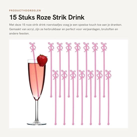 15 Stuks Strik Drink Roerstaafjes per Bambini per Feste